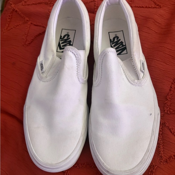 Vans Shoes - Vans Classic White Canvas Slip-Ons